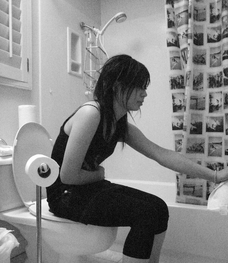 woman on toilet